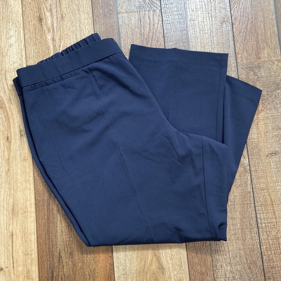 Catherines Navy Blue Flat Front Right Fit Curvy Trouser Slacks 20W Petite - Picture 2 of 11